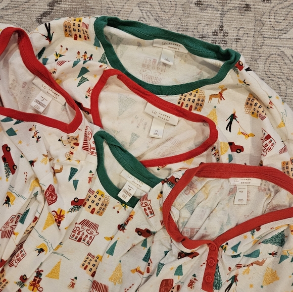 Lauren conrad holiday village matching family pajamas 100% cotton - Picture 3 of 3